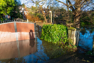 Flooded homes at Bewdley after rains and very high river levels of River...