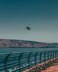 view from sea of galilee with beard