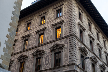 building with sunset
