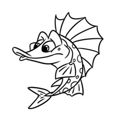 Good fish parody fin animal character illustration cartoon coloring