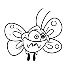 small butterfly animal insect funny character illustration cartoon coloring