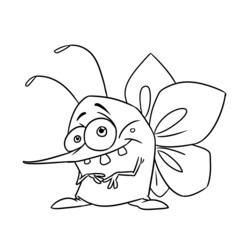 Small mosquito insect parody character illustration cartoon coloring