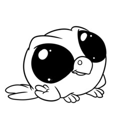 Little owl parody bird eyes character illustration cartoon coloring