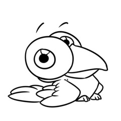 Little crow bird parody character illustration cartoon coloring