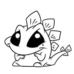 Little funny fantasy monster character illustration cartoon coloring