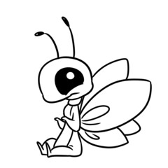 small insect animal butterfly character illustration cartoon coloring
