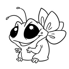 Little monster insect smile character illustration cartoon coloring