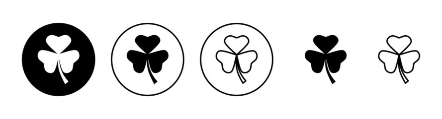 Clover icons set. clover sign and symbol. four leaf clover icon.