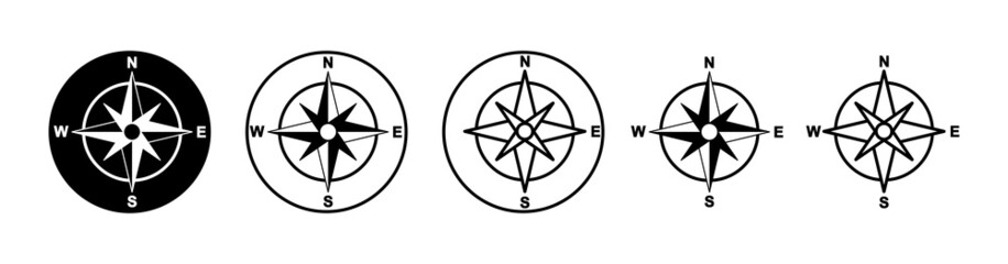 Compass icons set. arrow compass icon sign and symbol