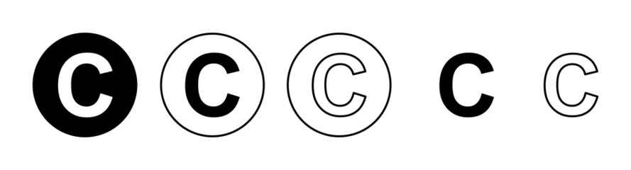 Copyright icons set. copyright sign and symbol