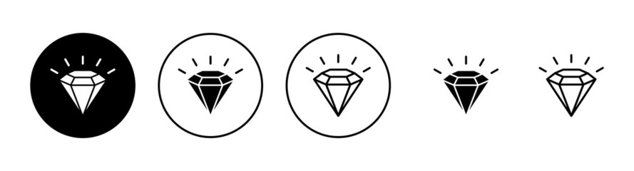 Diamond icons set. diamond gems sign and symbol