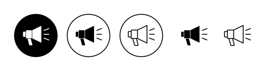 Megaphone icons set. Loudspeaker sign and symbol