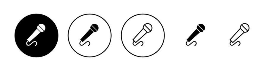 Microphone icons set. karaoke sign and symbol