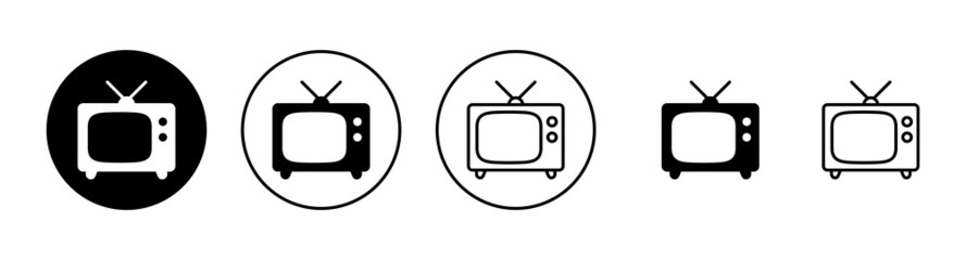 Tv icons set. television sign and symbol