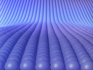 3d blue balls in a pattern showing depth