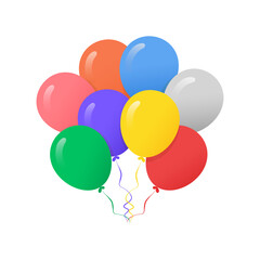 Bunches of balloon. Colourful balloons design concept. Vector illustration