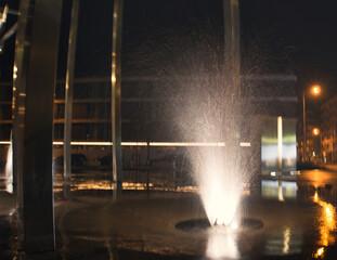 water fountain at night