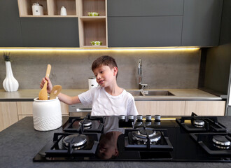 Boy cooking