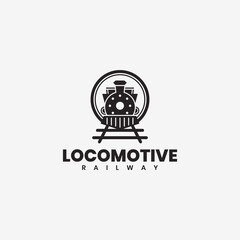 Badge of Locomotive train logo vector vintage design