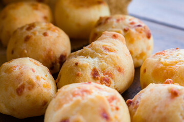 Chipa traditional cheese bread snacks closeup.