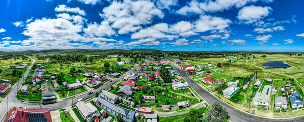 Aerial view of Emmaville, New South Wales, Australia
