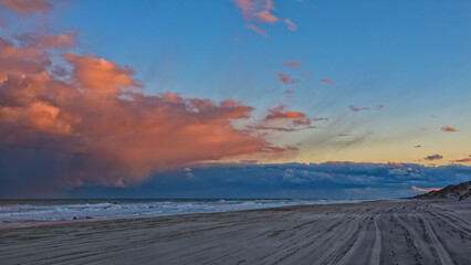 Beautiful view of storm clouds over the sea at North Carolina's coast