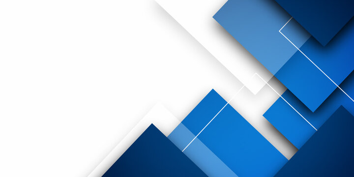 Illustration of a  Bright blue geometric modern square design template