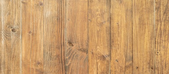 Fototapeta premium Real wood texture background, top view wooden plank panel