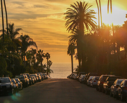 Beautiful shot of Bonair Street, La Jolla, CA