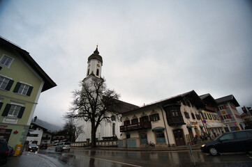 Low angle shot of a Parish Church of St. Martin against a cloudy sky,