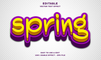 spring editable text effect with modern and simple style, usable for logo or campaign title