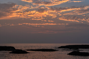 Scenic sunset over the sea