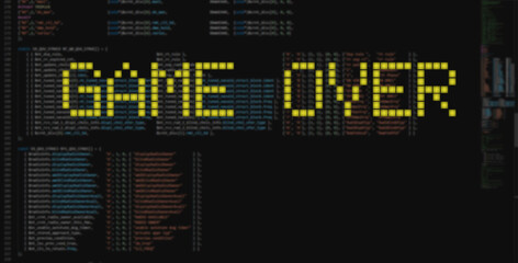 game over text in computer video game online illustration