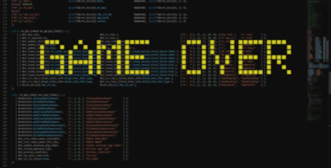 Fototapeta premium game over text in computer video game online illustration