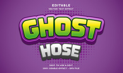 ghost house editable text effect with modern and simple style, usable for logo or campaign title