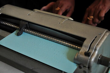 Quran Braille. The Women making prints of the Braille Quran 1