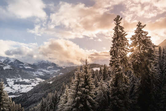 Beautiful landscape of mountains in Switzerland