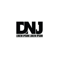 DNJ letter monogram logo design vector