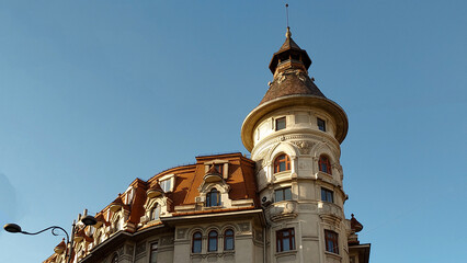 Low angle shot of the Bulandra Theatre in Bucharest, Romania