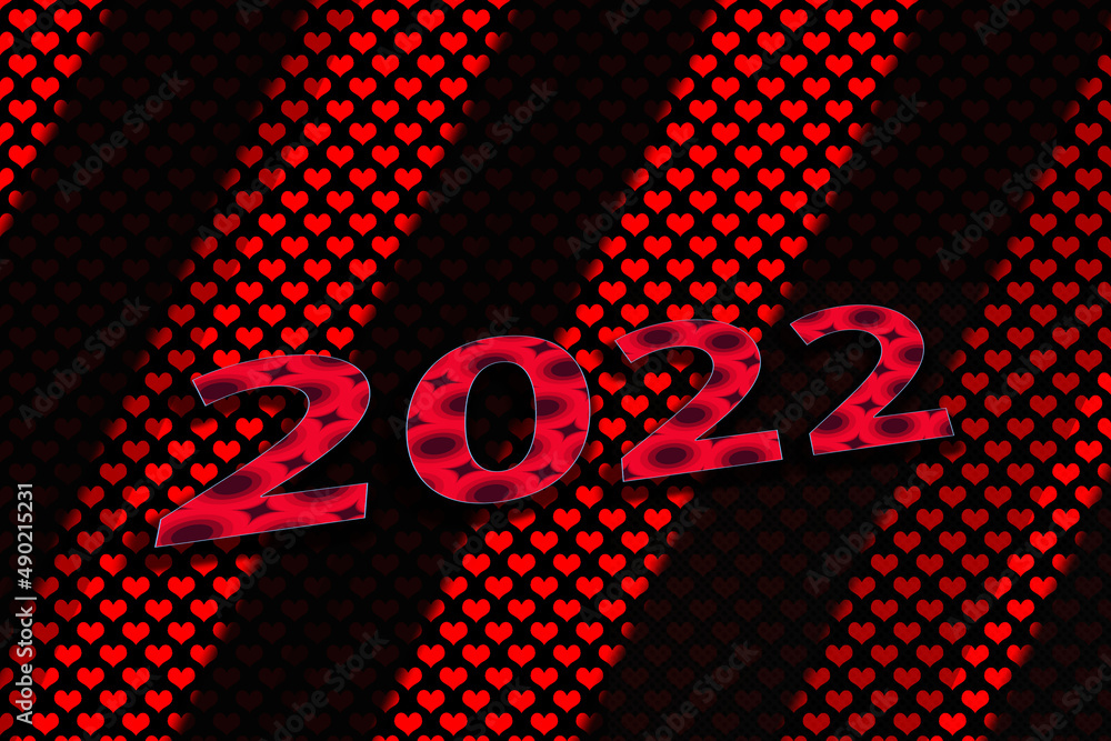 Poster illustration of an abstract 2022 background with colorful pattern
