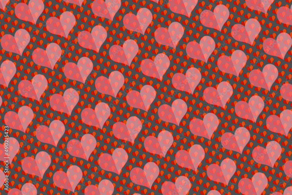 Aufkleber illustration of an abstract background with colorful heart pattern