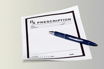 Empty medical prescription in doctors office.