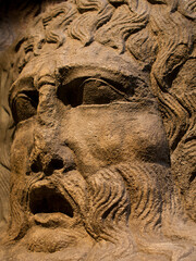 Closeup of the statue of neptunes roman god