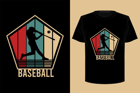 T shirt baseball retro vintage vector illustration