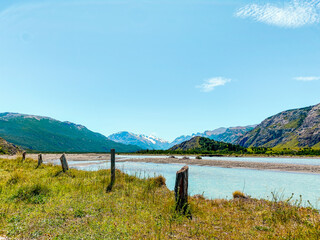 View of Trekking in the Rio de las Vueltas, El Chalten, Patagonia Argentina