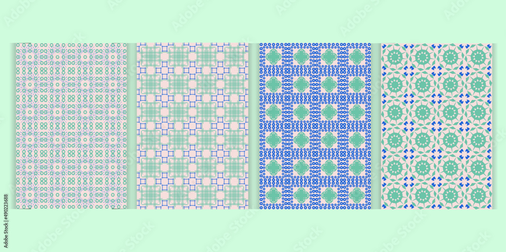 Poster vector design of different floral patterns on a green background