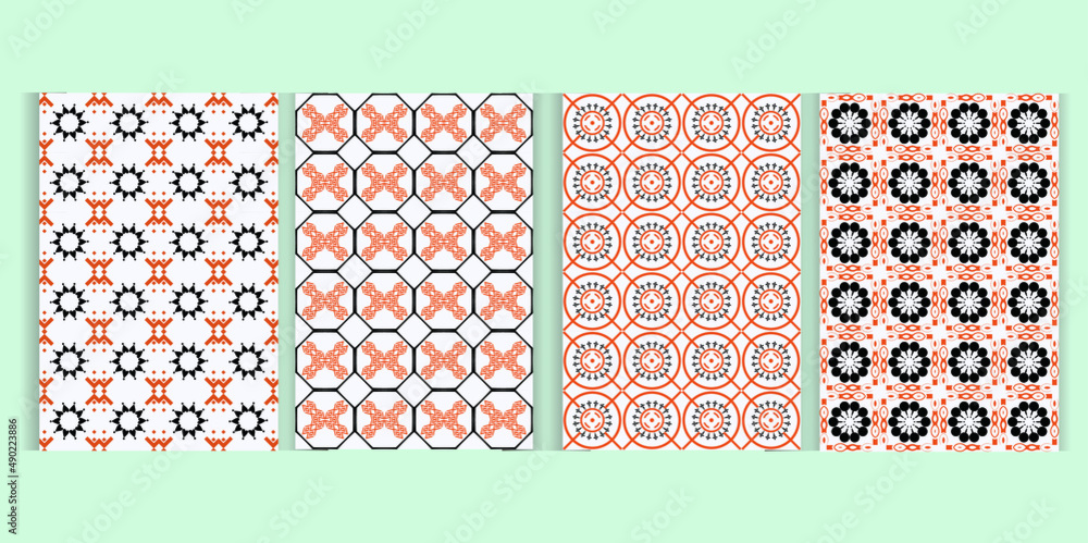 Poster vector design of different floral patterns on a green background