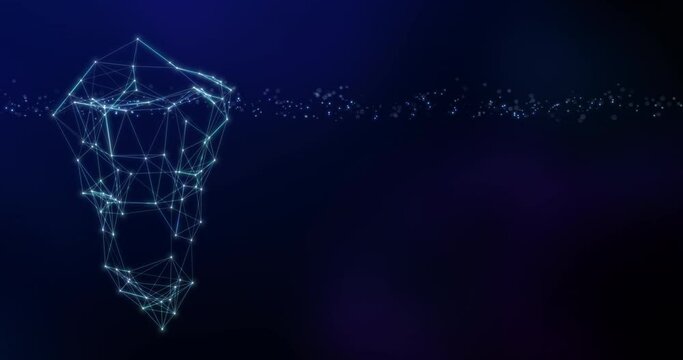 Illustration presentation background iceberg polygon mesh shape under sea water surface for invisible problem in innovation data digital technology information organization strategy team management