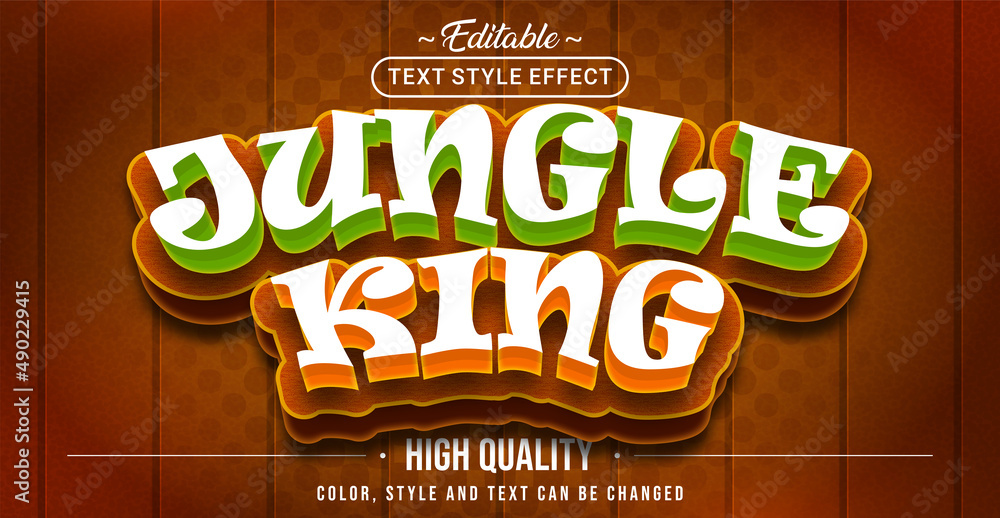 Poster editable text style effect - jungle king text style theme.