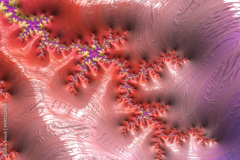 Poster abstract texture of fractal art patterns in purple tones